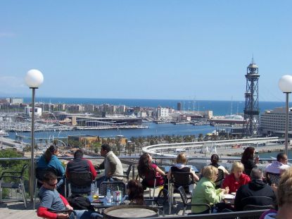 Udsigt ove Barcelona havn.